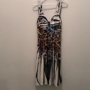 Multi colored leopard print sun dress